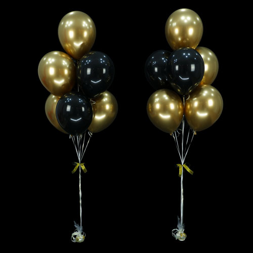 фонтаны шаров черный и золото