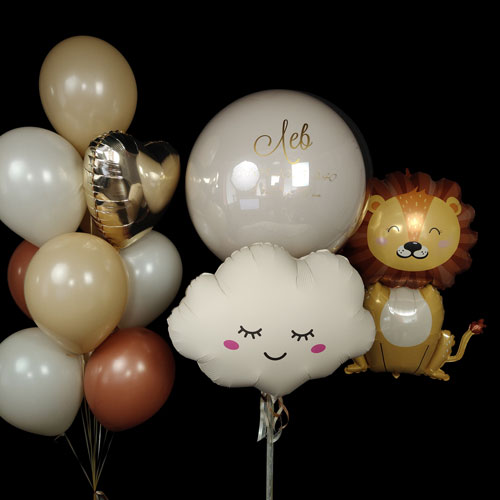 композиция шаров баблс со львом и облаком
