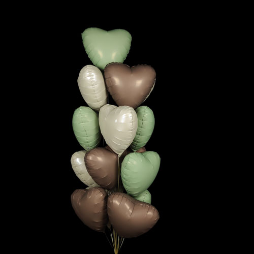 фонтан из фольгированных сердец олива крем какао