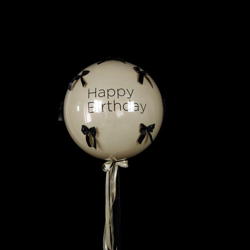 шар баблс с кремовым шаром внутри и бантиками