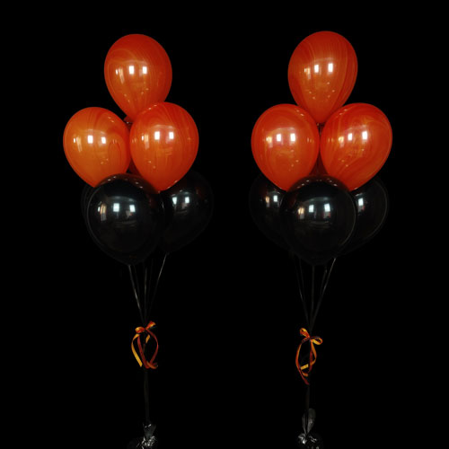фонтаны шаров черный и оранжевый агат
