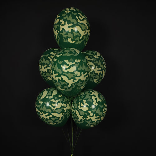 фонтан шаров с рисунком хаки