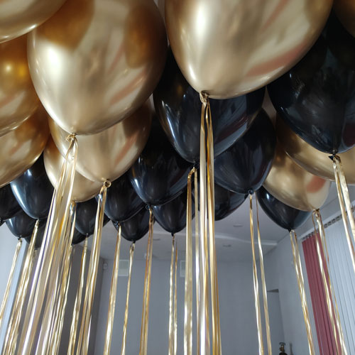 шары под потолок черные и золотые